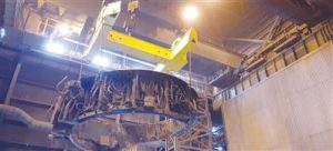 ساخت شاهین واسطه باربرداری، حمل و جابه‌جایی بدنه كوره قوس الكتریكی