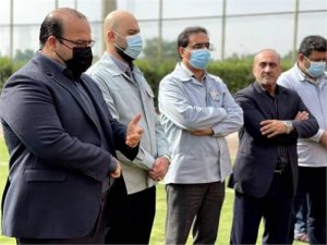 مدیرعامل فولاد خوزستان و هیات همراه در تمرین امروز فولادمردان حضور یافتند