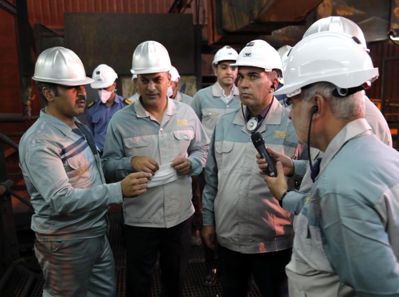 بازدید رئیس و اعضای هیئت‌مدیره فولاد مباركه از خطوط تولید و تصفیه‌خانه پساب این شركت