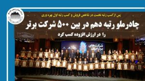 رتبه دهم در بین ۵۰۰ شرکت برتر را در ارزش افزوده کسب کرد