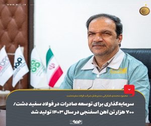 سرمایه‌گذاری برای توسعه صادرات در فولاد سفیددشت