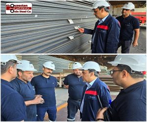 بازدید مدیر عامل شرکت فولاد اکسین خوزستان از انبار محصولات ؛ تأکید بر بهینه‌ سازی فرآیندها و قدردانی از کارکنان