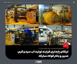 ارتقای پایداری فرایند تولید آب سرد و گرم ، دِمین و بخار فولاد مباركه