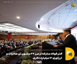 گذر فولاد مبارکه از مرز ۲۷ میلیون تن صادرات و ارزآوری ۱۲ میلیارد دلاری