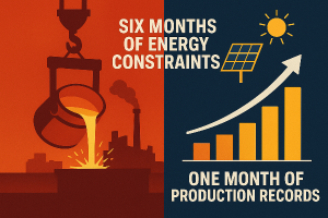 فولاد خوزستان پس از ۶ ماه محدودیت انرژی، مهر را با رکورد تولید پشت سر گذاشت