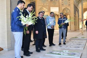 تجدید میثاق مدیرعامل جدید شرکت آهن و فولاد ارفع با شهدای اردکان