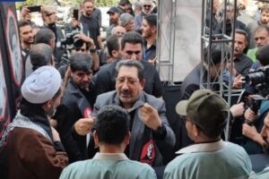 حضور وزیر صمت در موکب گروه فولاد مبارکه در آیین تشییع رهبر شهید انقلاب