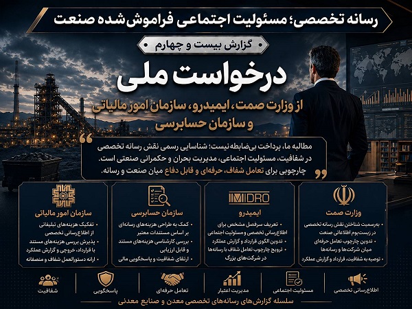 درخواست ملی از وزارت صمت، ایمیدرو، سازمان امور مالیاتی و سازمان حسابرسی